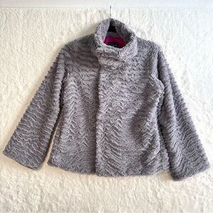 Patagonia Pelage Faux Fur Jacket Women's XS Gray Fleece Pockets Retro Style Cozy